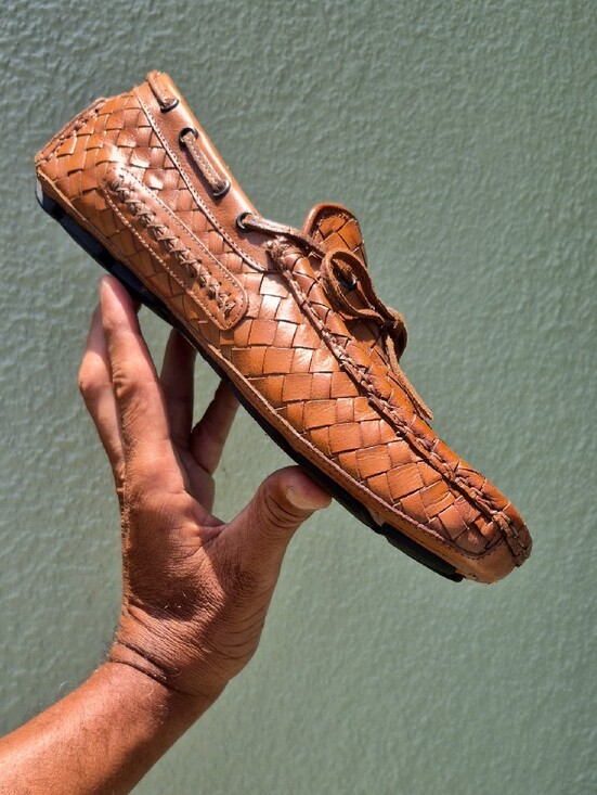 Trask (Italy) Men\'s Woven Genuine Leather Luxury Driving Loafers *VIBRAM SOLE* main image 7